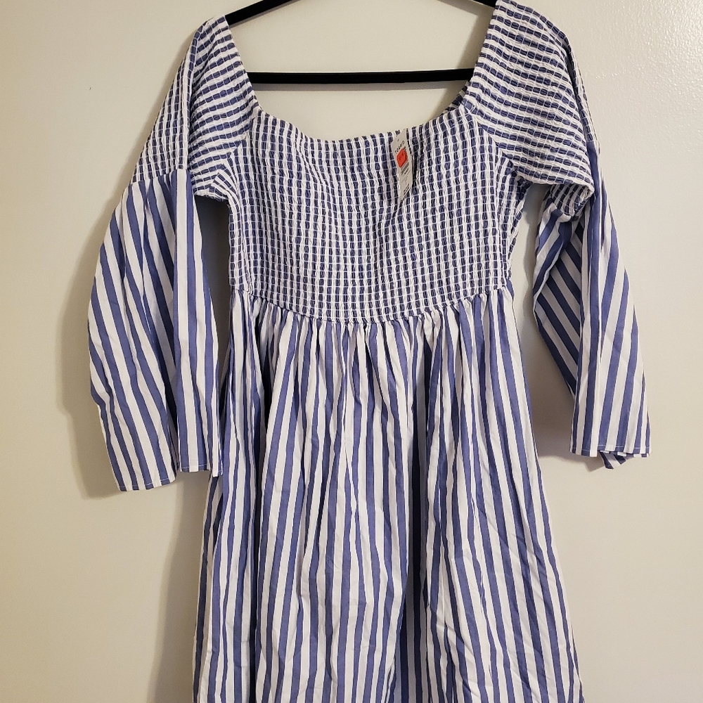 Brand new with tags Torrid size 20 blue and white striped dress.